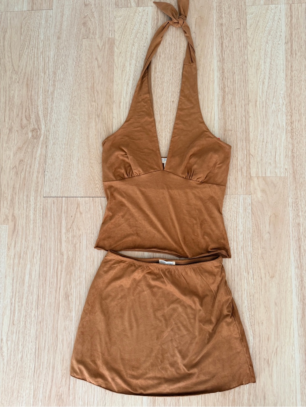 See you Monday Women’s Halter Top & Skirt Set in Brown size L